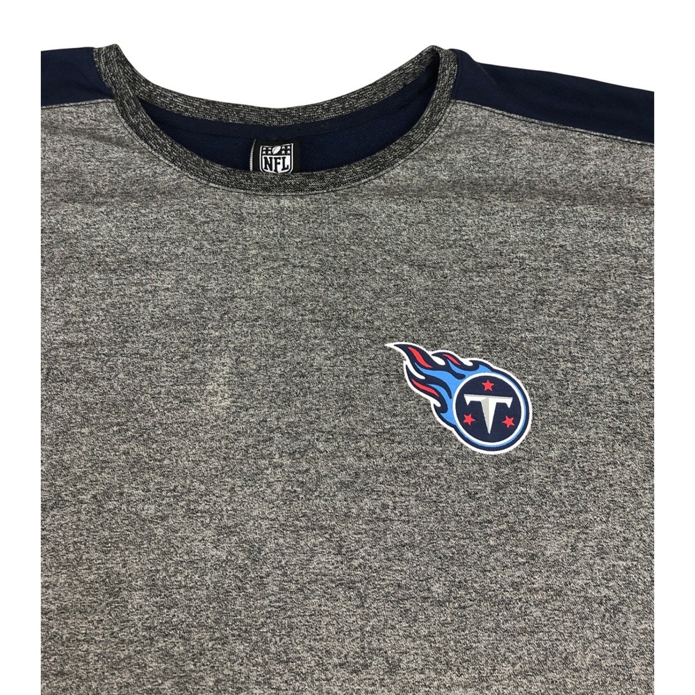 NFL Team Apparel Tennessee Titans Long Sleeve Shirt Gray Navy Blue Mens Large